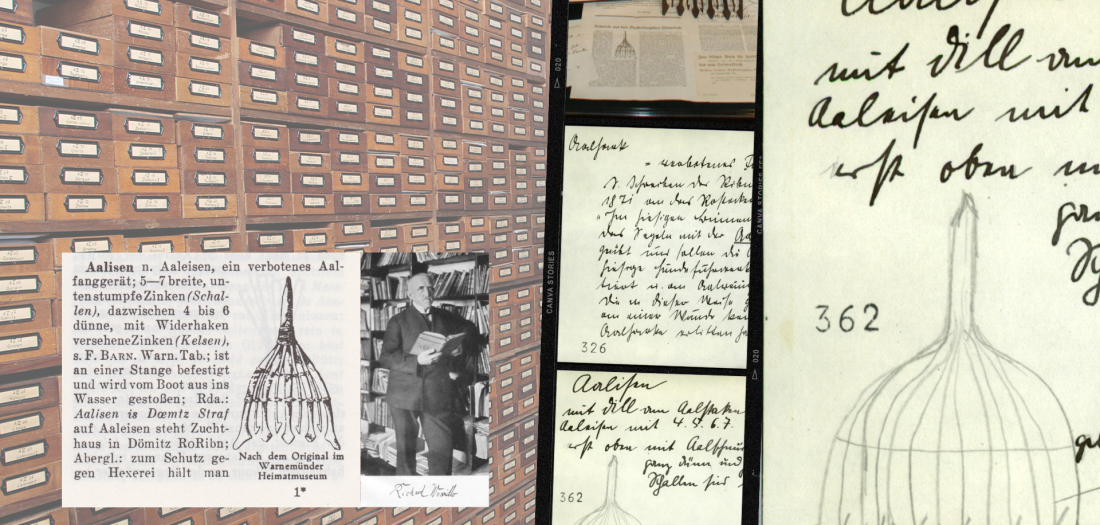 Collage von Quellen des Wossidlo-Archiv